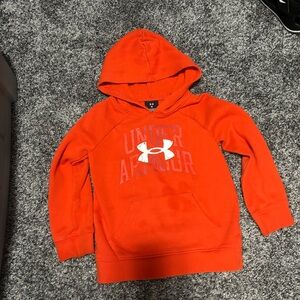 Little boys size 4 orange Under Armour hoodie sweatshirt in great shape!